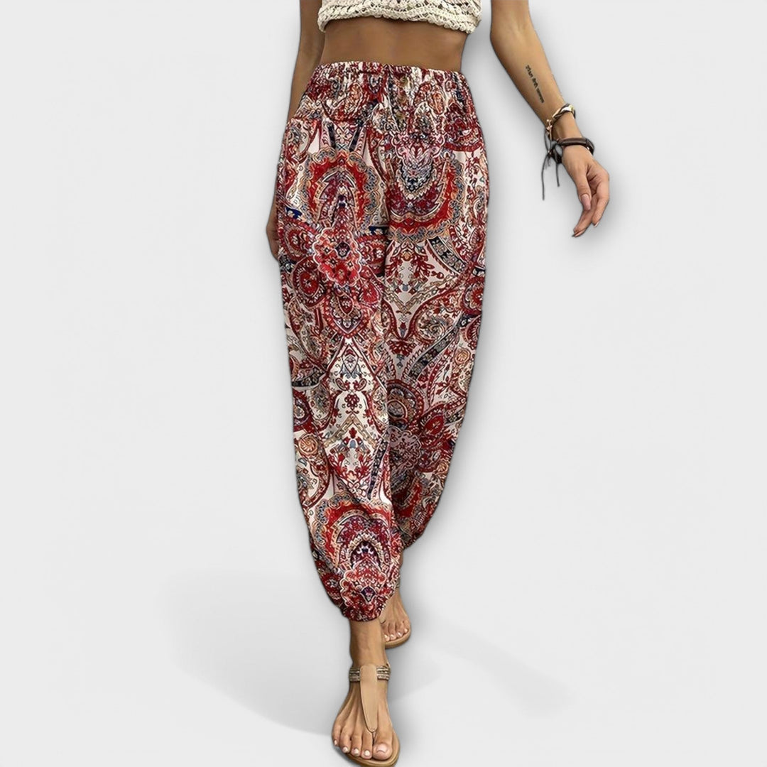 Zelora – Ethnic Graphic Wide-Leg Pants
