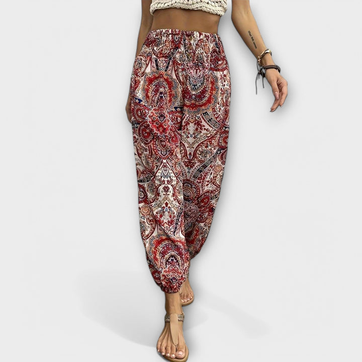 Zelora – Ethnic Graphic Wide-Leg Pants
