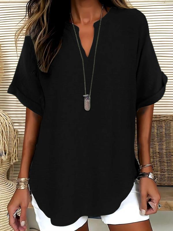 Maureen – Soft Notched Neck Blouse