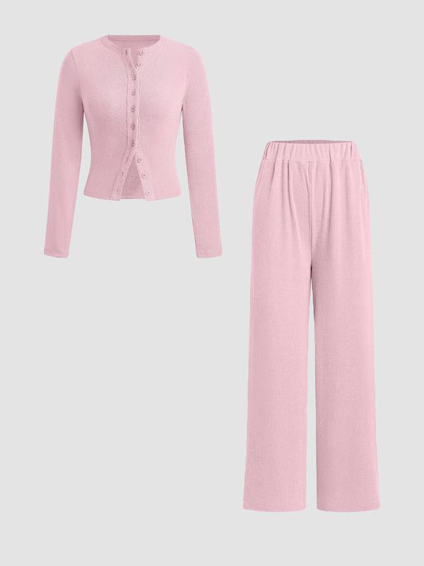 Sally – Cosy Fuzzy Fleece Two-Piece Lounge Sweater Set
