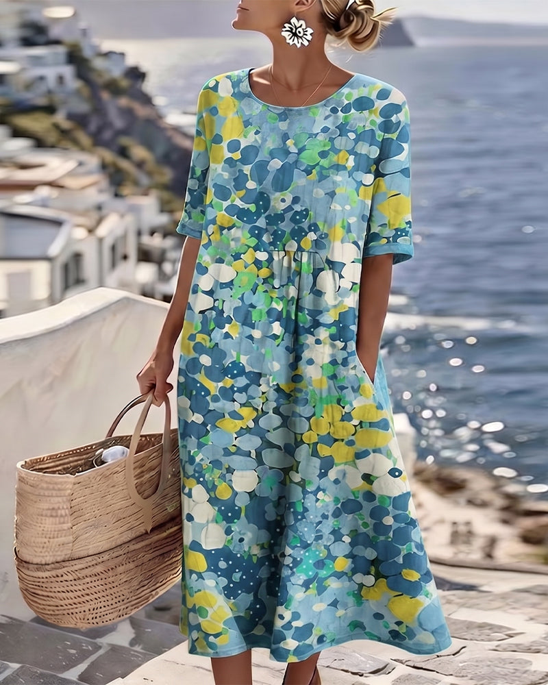 Elena – Floral Print Relaxed Midi Dress