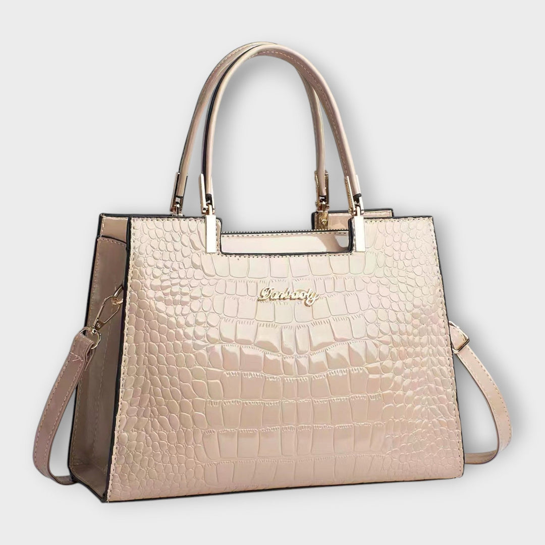 Rosemary – Glossy Crocodile Pattern Handbag