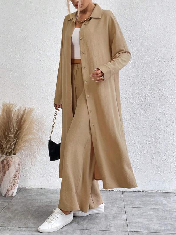 Sally – Cozy Long Sleeve Top and Wide Leg Trousers Set
