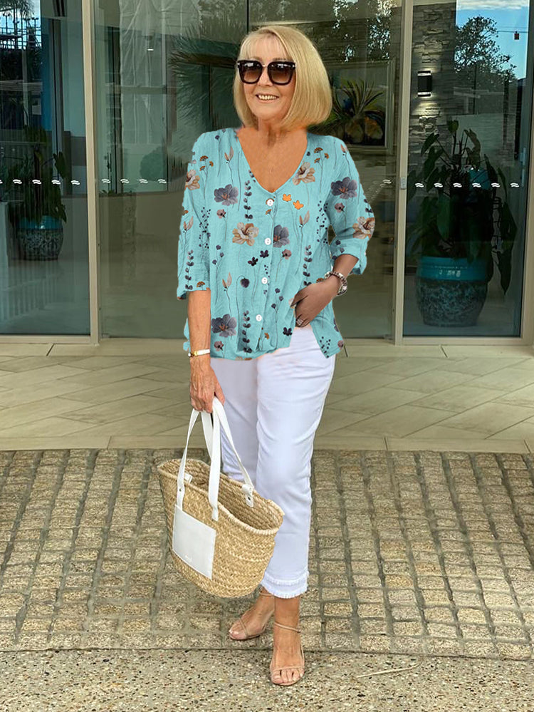 Lucette – Elegant Floral Blouse With