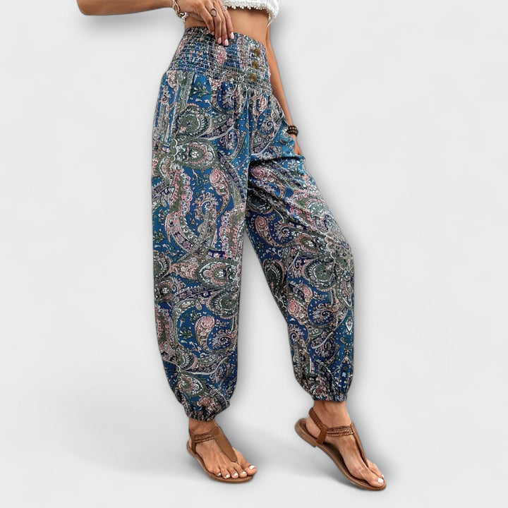 Zelora – Ethnic Graphic Wide-Leg Pants