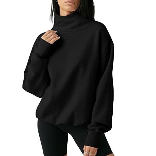 Anthea – Oversized Turtleneck Long Sleeve Pullover Sweatshirt