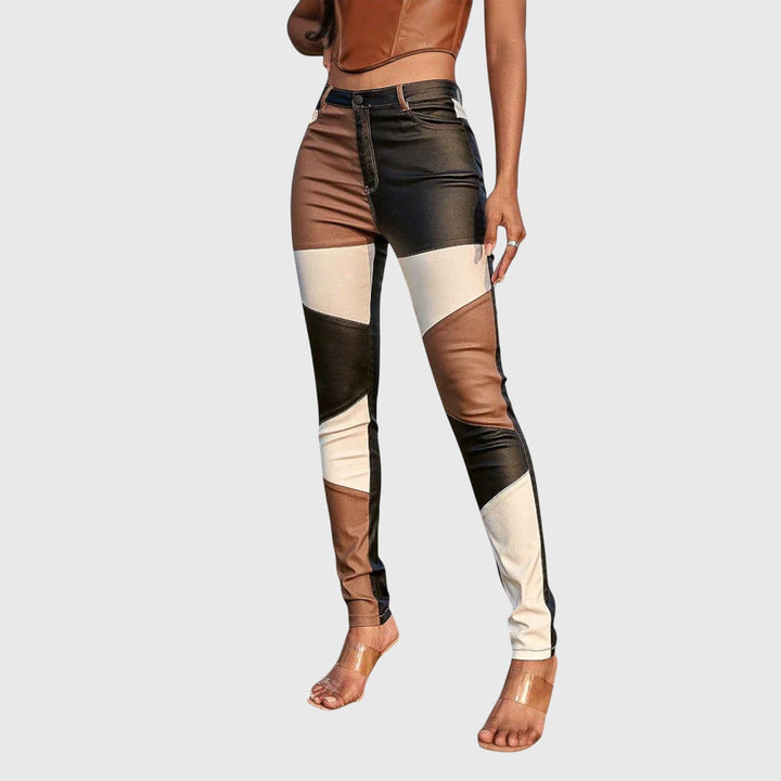 Claudine – Colour Block Pattern Tube Pants