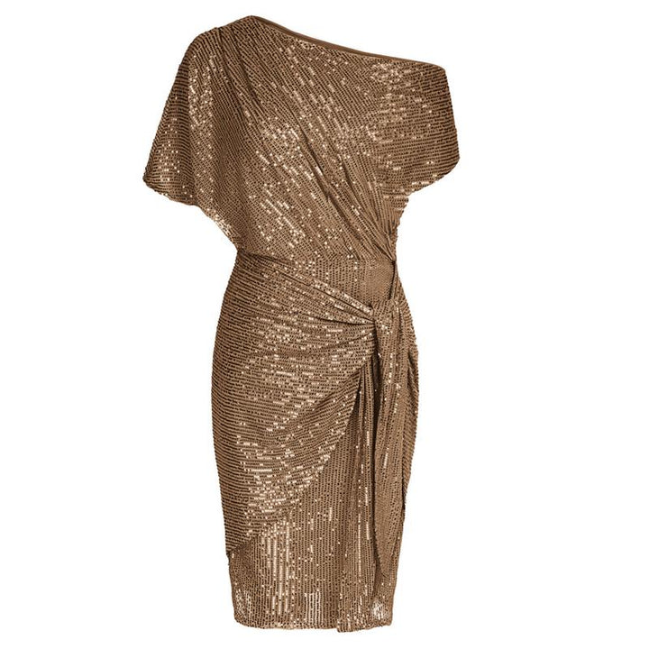 Anthea – Elegant Sequined Off-Shoulder Bodycon Party Dress