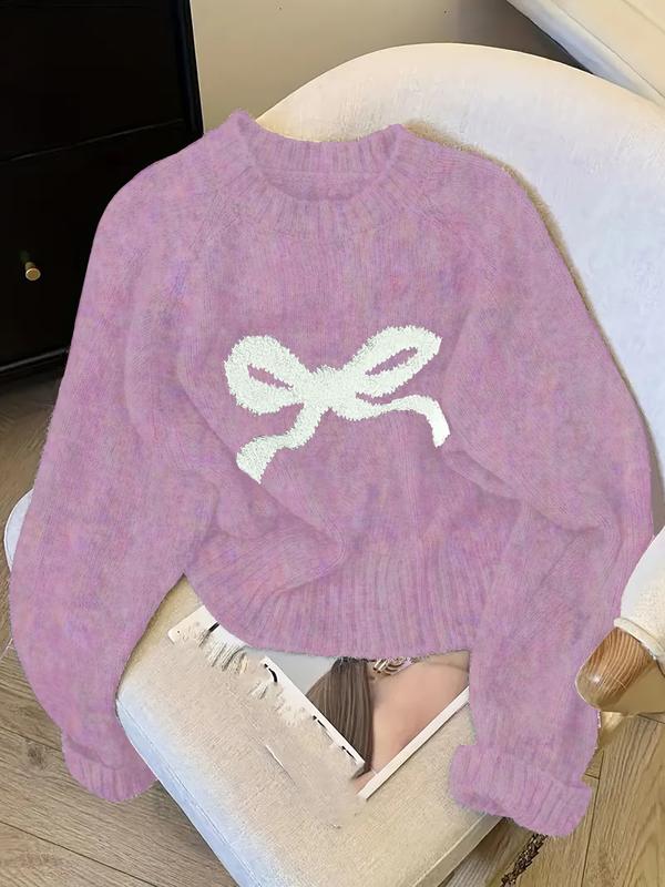 Gracie – Elegant Bow Knit Sweater for Autumn and Winter