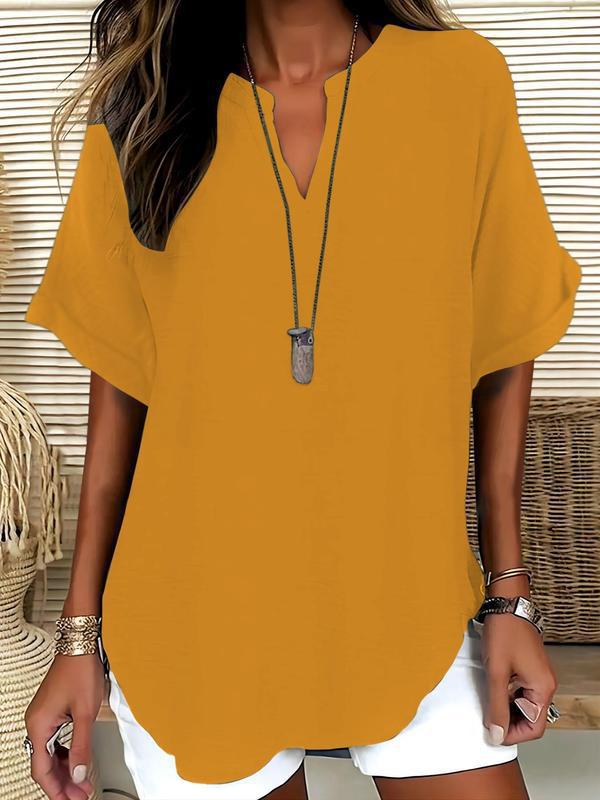 Maureen – Soft Notched Neck Blouse