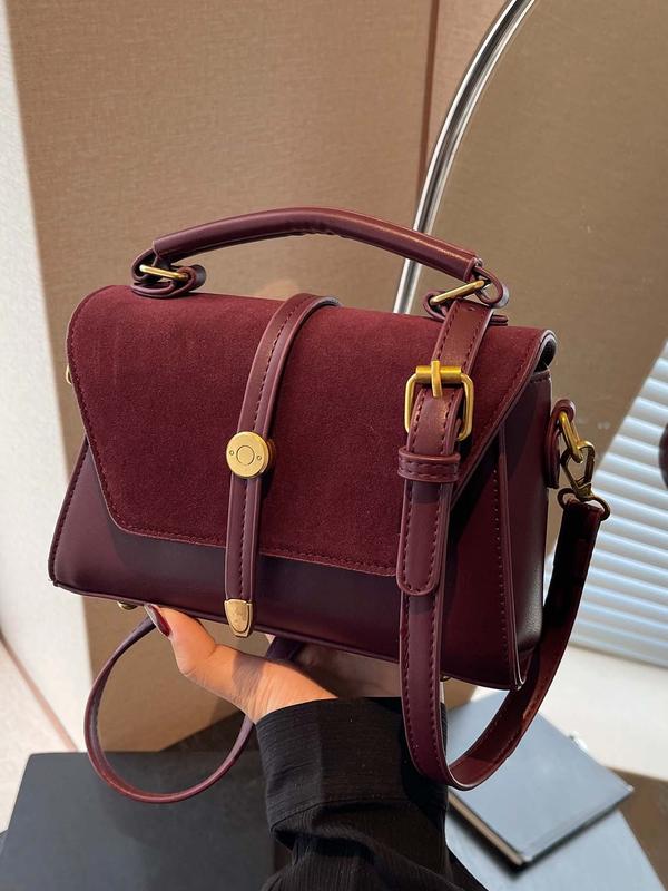 Cynthia – Trendy Contrast Stitching Small Square Shoulder Bag
