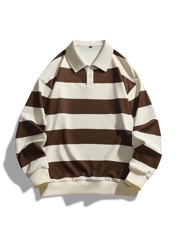 Zoe – Classic Striped Collar Long Sleeve Sweatshirt