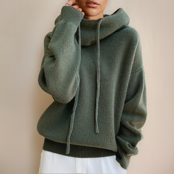 Frances – Fashionable Bow Print Round Neck Knit Pullover