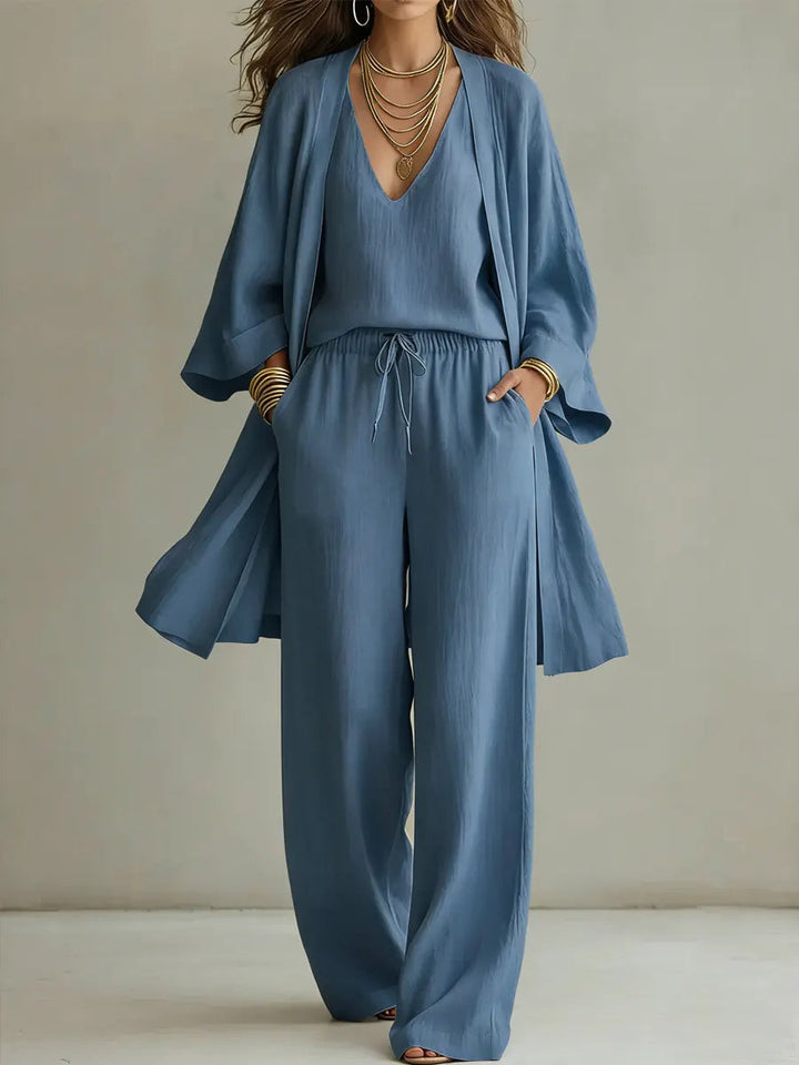 Beverley – Three-Piece Linen Look Set
