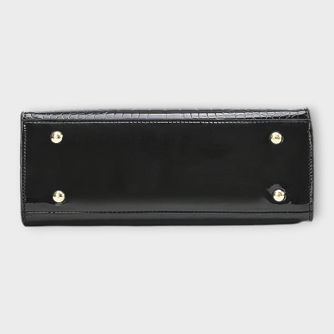 Rosemary – Glossy Crocodile Pattern Handbag