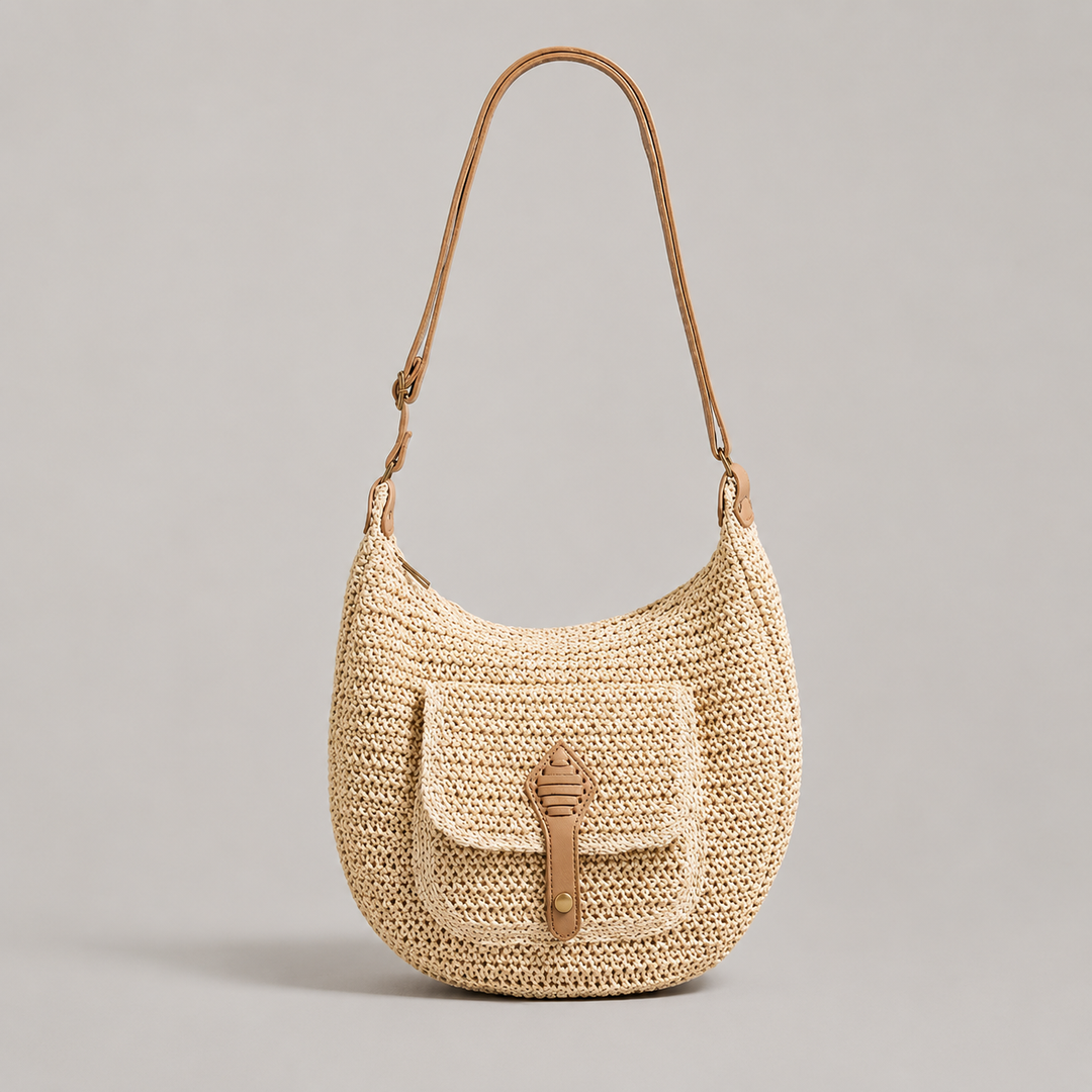 Celeste – Woven Crescent Shoulder Bag