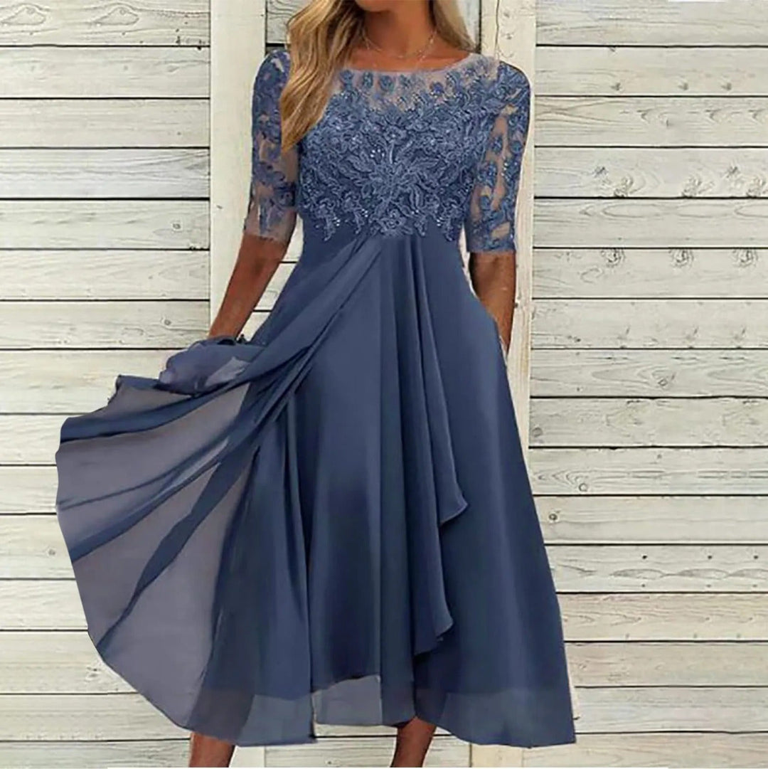 Carole – Lace Bodice Midi Dress