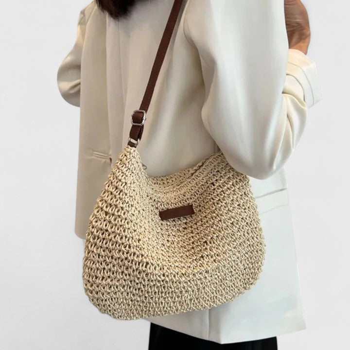 Kathy – Woven Straw Crossbody Shoulder Bag