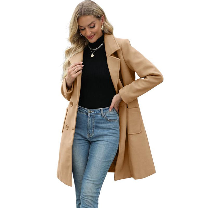 Angela – Casual Wool Blend Warm Notch Lapel Winter Coat
