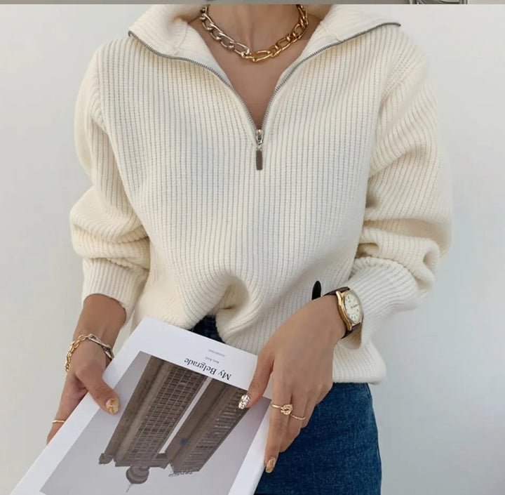 Elodie – Comfy Half-Zip Sweater