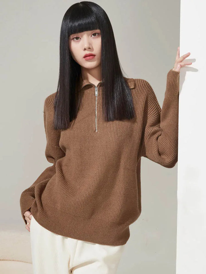 Elodie – Comfy Half-Zip Sweater
