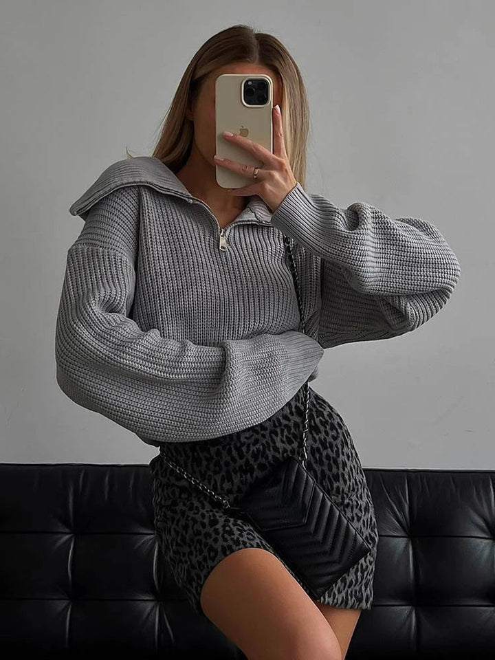 Elodie – Comfy Half-Zip Sweater