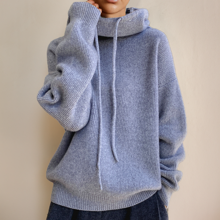 Frances – Fashionable Bow Print Round Neck Knit Pullover