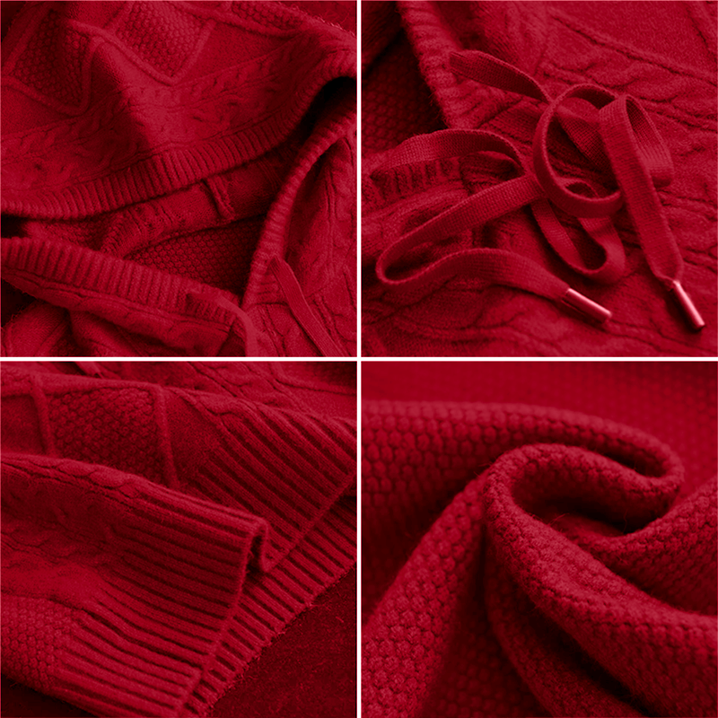 Evangeline – Cable Knit Hoodie Sweater