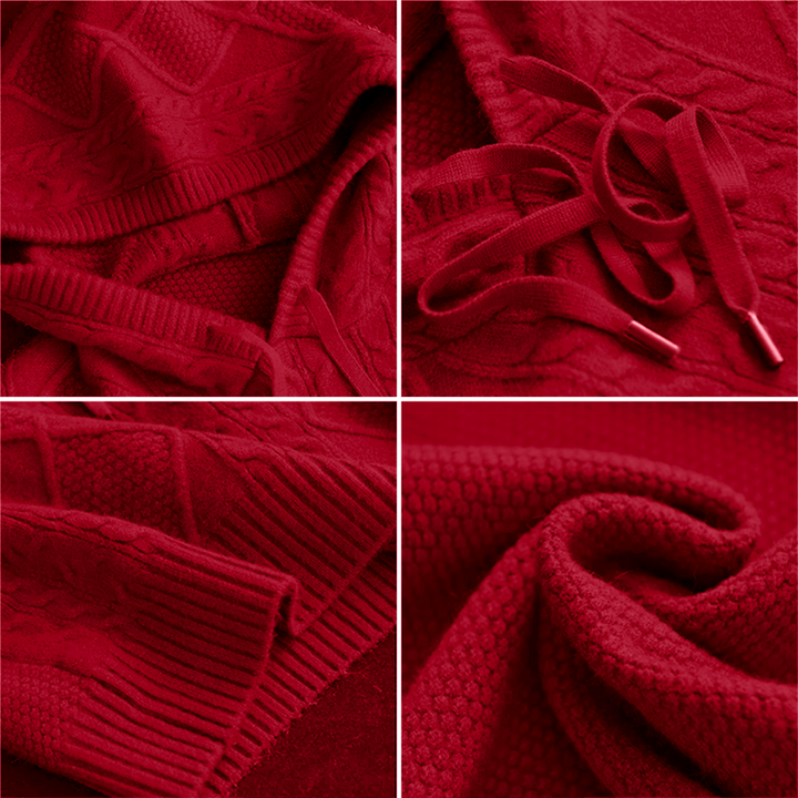 Evangeline – Cable Knit Hoodie Sweater