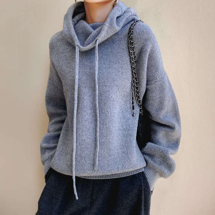 Frances – Fashionable Bow Print Round Neck Knit Pullover