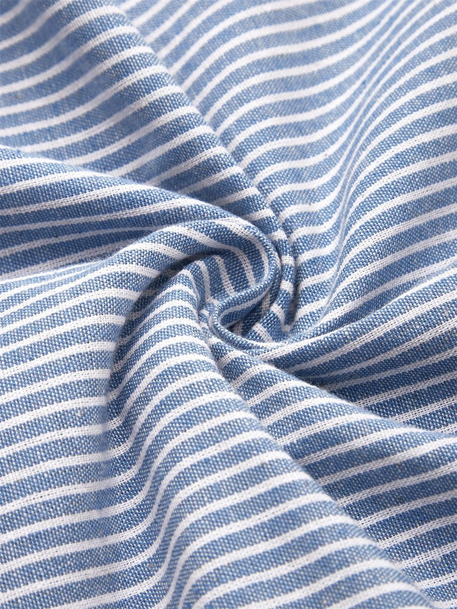 Sofia – Striped Midi Dress With Button Details