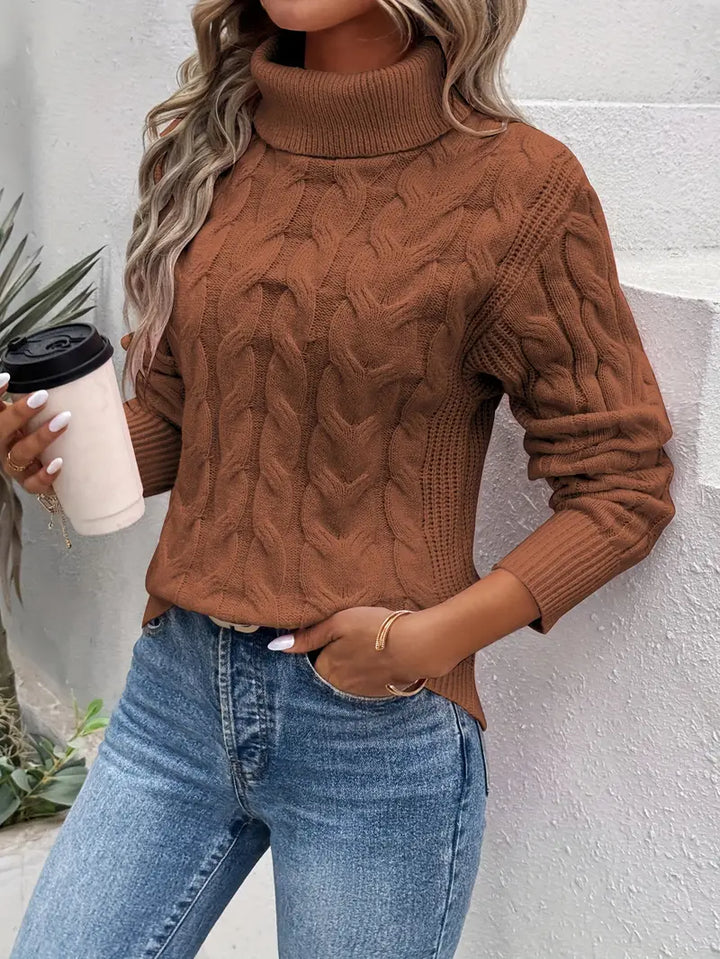 Anthea – Cable Knit Turtleneck Sweater