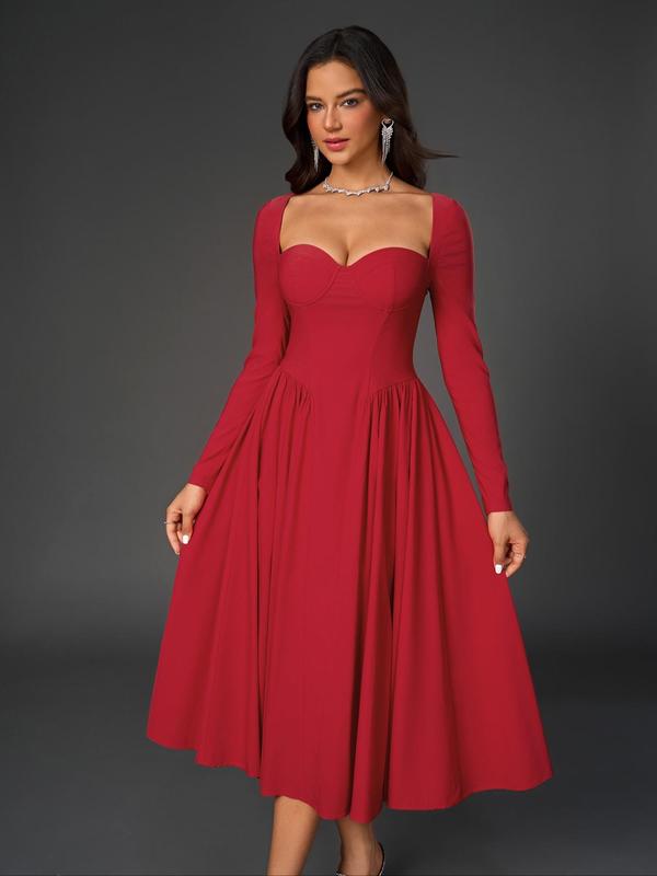 Sheena – Elegant Ruched Tie-Back Sweetheart Neck A-Line Party Dress