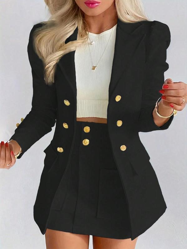 Magda – Elegant Two-Piece Blazer and Skirt Set for Winter and Autumn