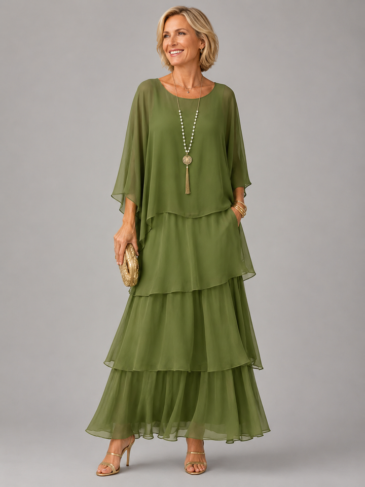 Lara – Tiered Chiffon Flowing Maxi Dress
