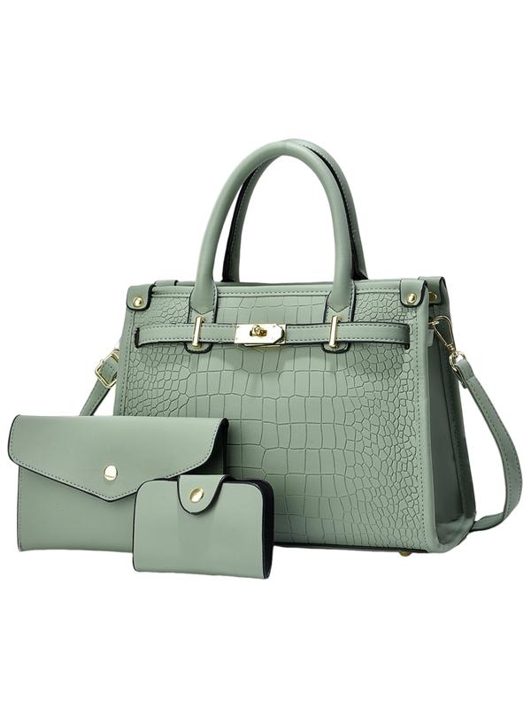 Sonia – Crocodile Embossed Large Capacity Crossbody Handbag Set