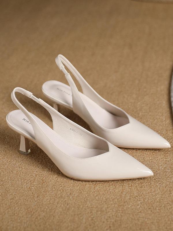 Stephanie – Leather Slingback Pointed Toe Pumps