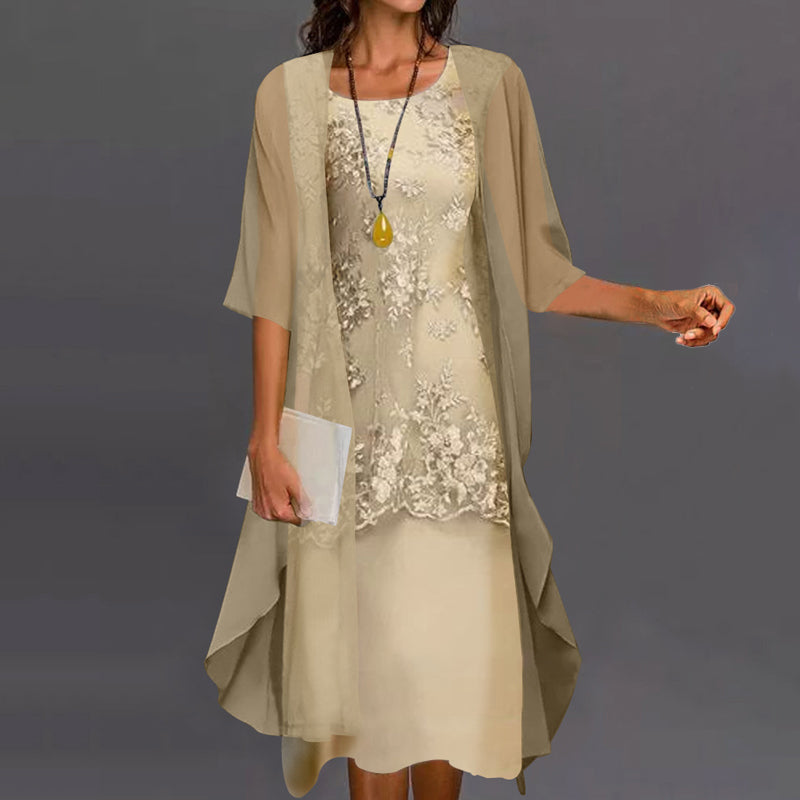 Isolde – Elegant Chiffon Two-Piece Dress