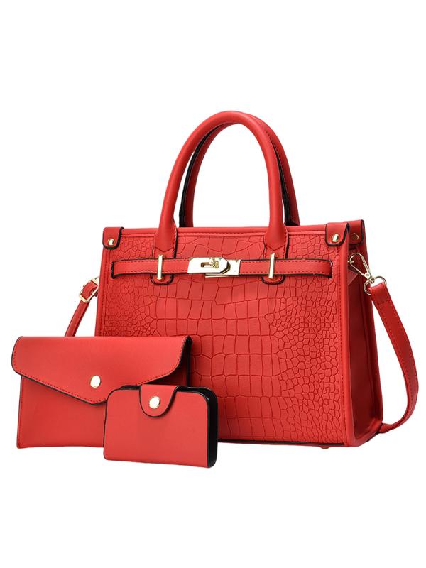 Sonia – Crocodile Embossed Large Capacity Crossbody Handbag Set