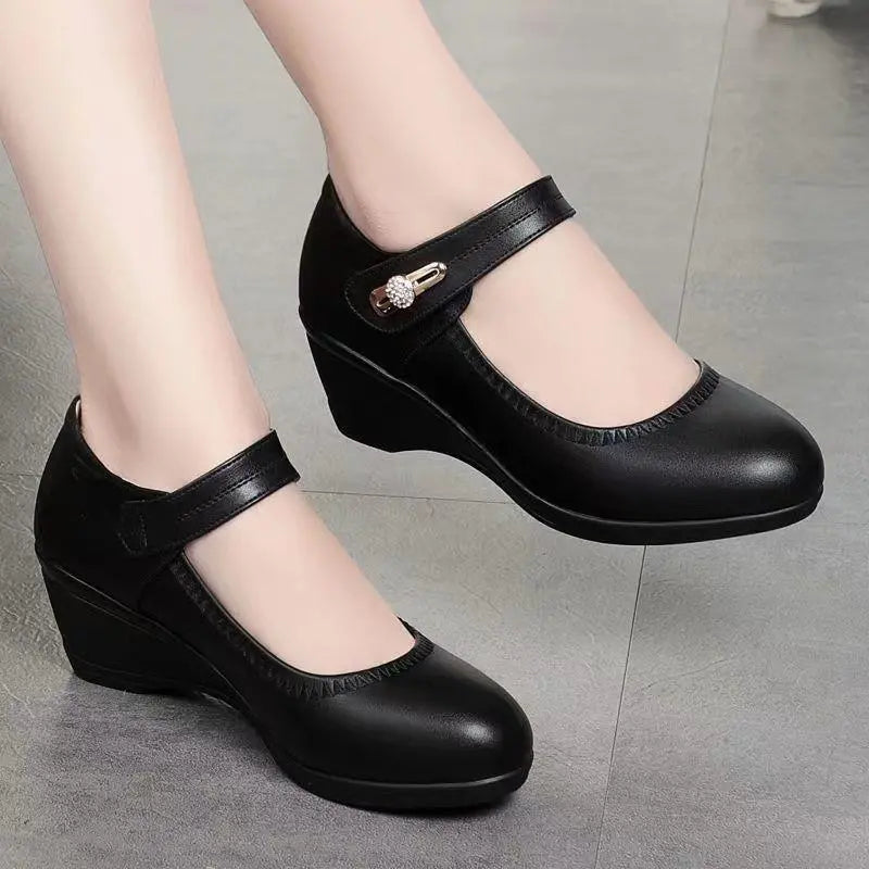 Lydia – Mary Jane Wedge Comfort Shoes