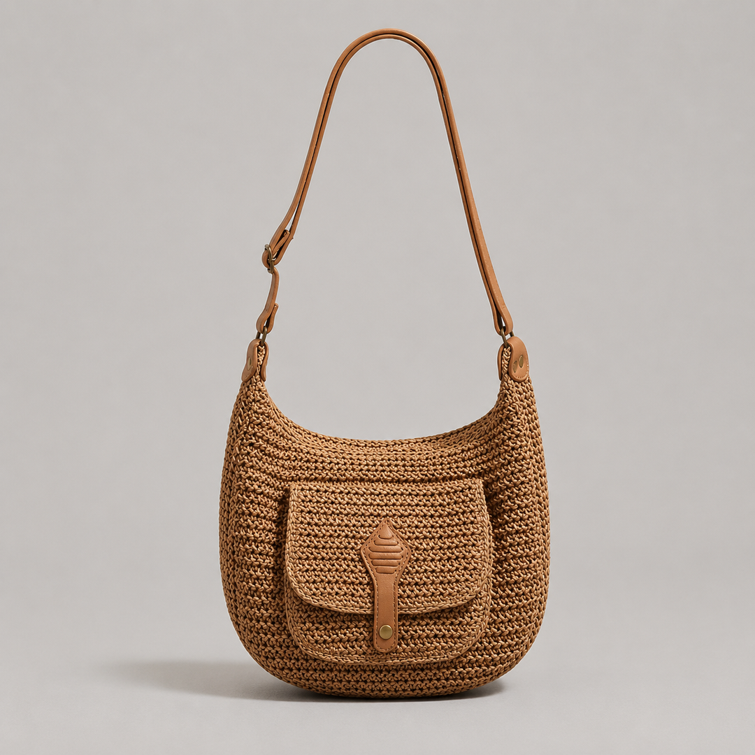 Celeste – Woven Crescent Shoulder Bag