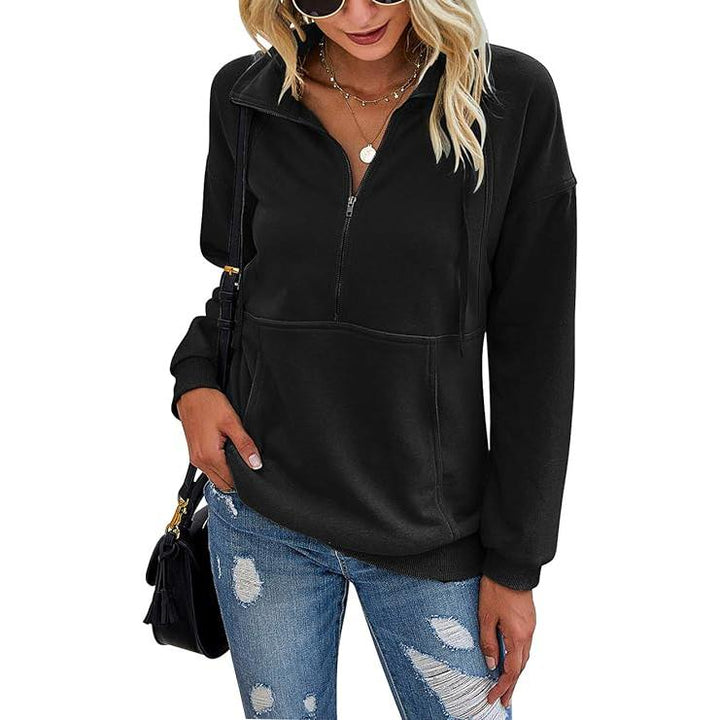 Annie – Lapel Zip-Up Casual Pullover Sweatshirt