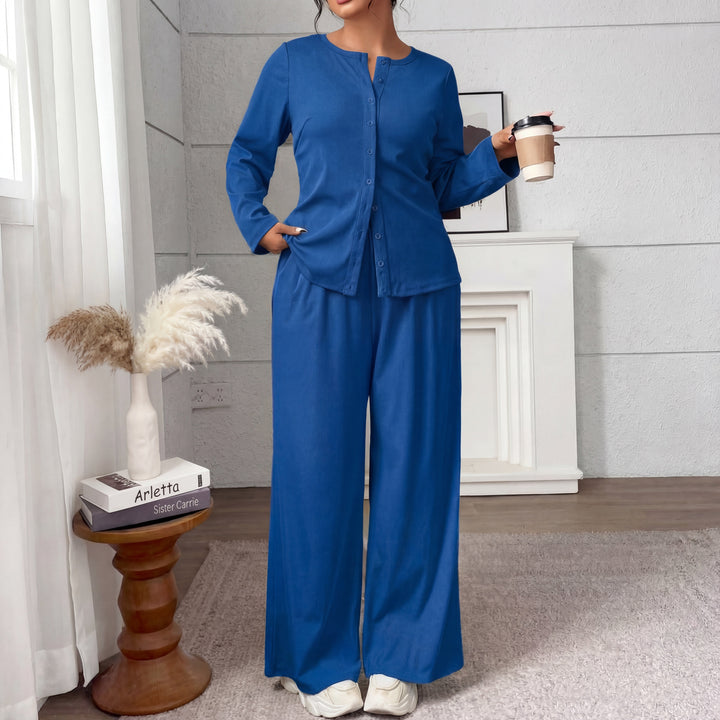 Freda – Elegant Plus-Size Knitted Two-Piece Set