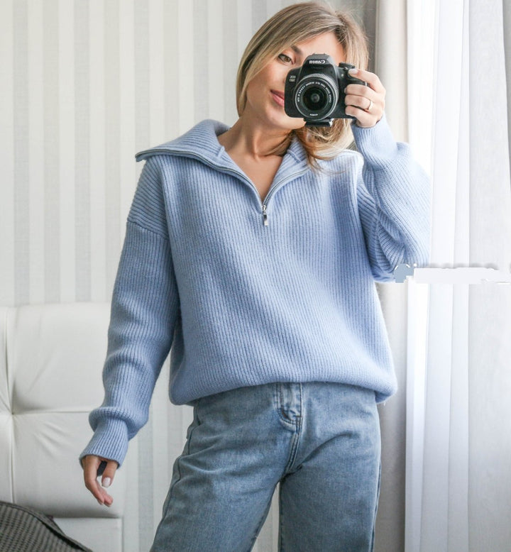 Elodie – Comfy Half-Zip Sweater