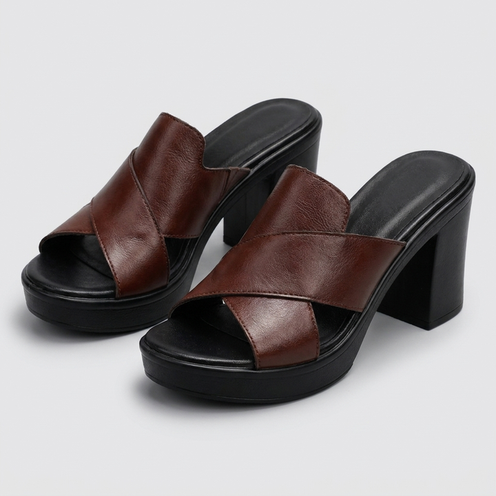 Dara – Crossover Strap Platform Block Heels