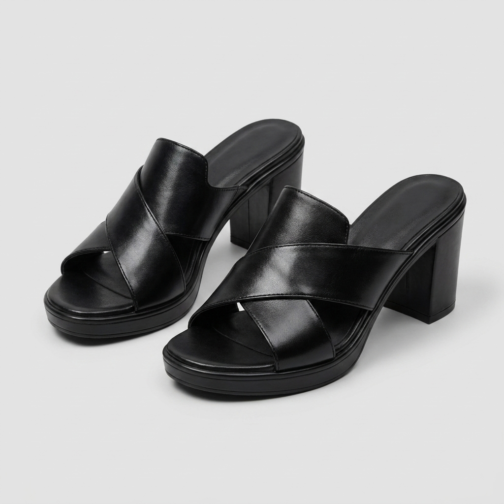 Dara – Crossover Strap Platform Block Heels