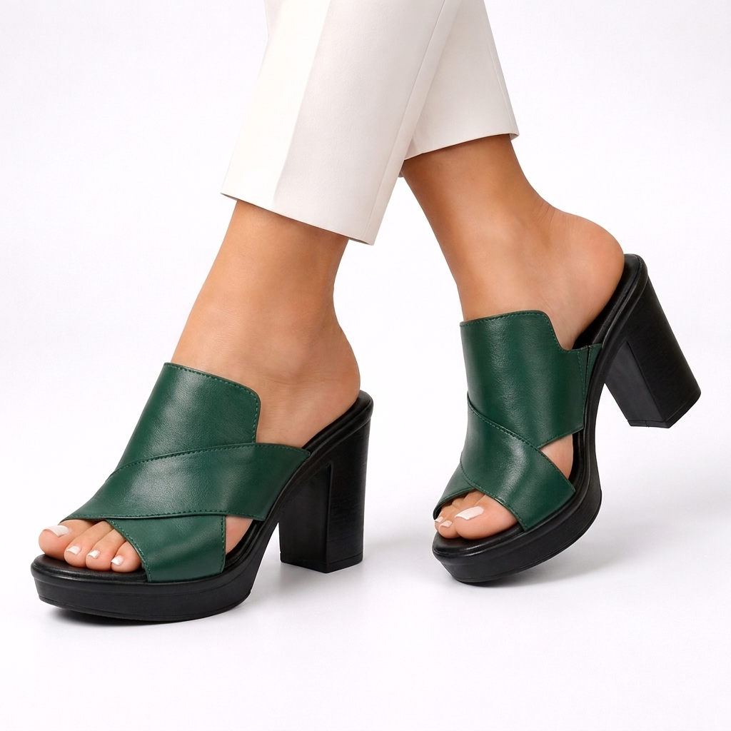 Dara – Crossover Strap Platform Block Heels
