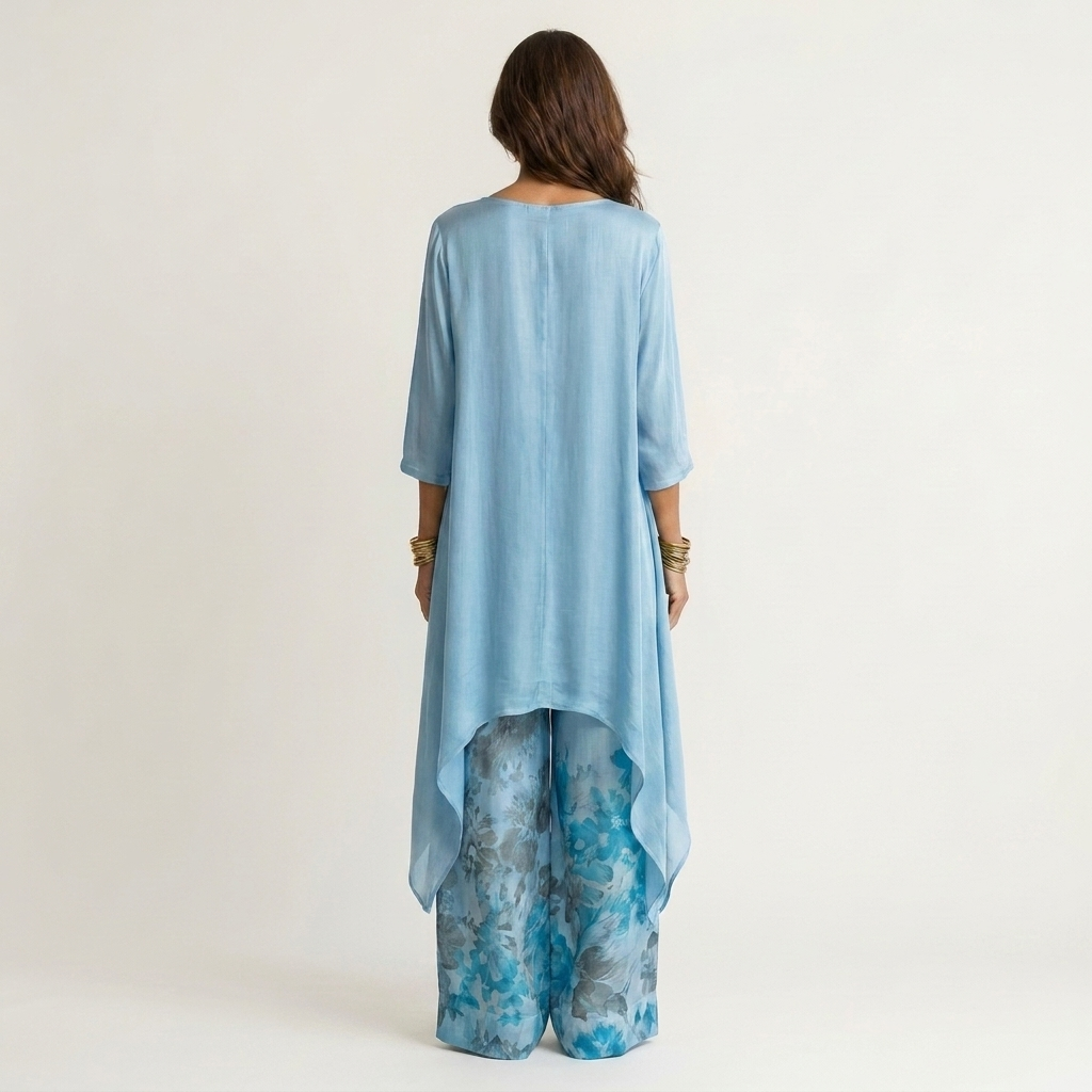 Rosemary – Asymmetric Tunic and Wide Leg Trouser Two Piece Set