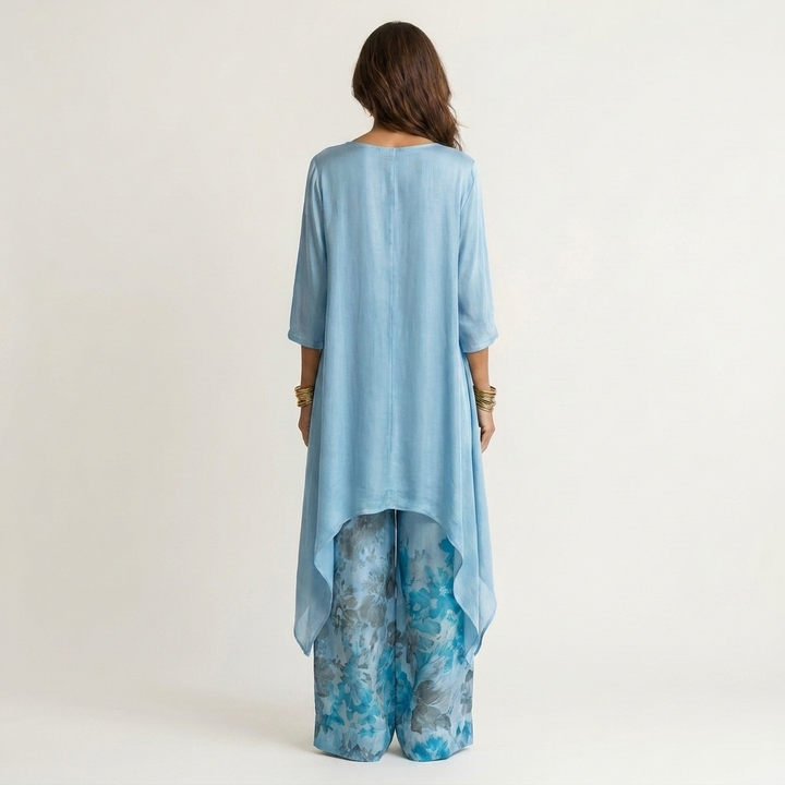 Rosemary – Asymmetric Tunic and Wide Leg Trouser Two Piece Set