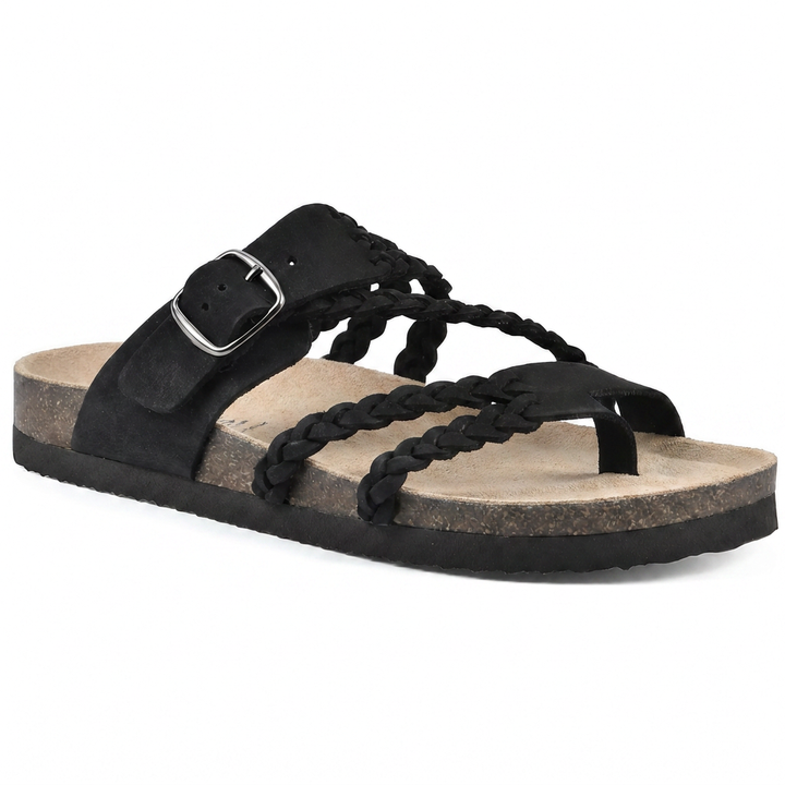 Maya – Braided Strap Cork Footbed Sandals